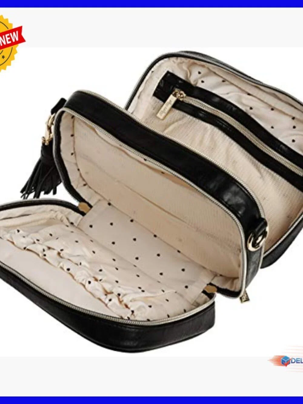 Vegan Leather Crossbody Diaper Bag with 6 Pockets, Changing Pad